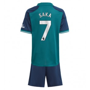 Arsenal Bukayo Saka #7 Tredje trøje Børn 2023-24 Kort ærmer (+ korte bukser)